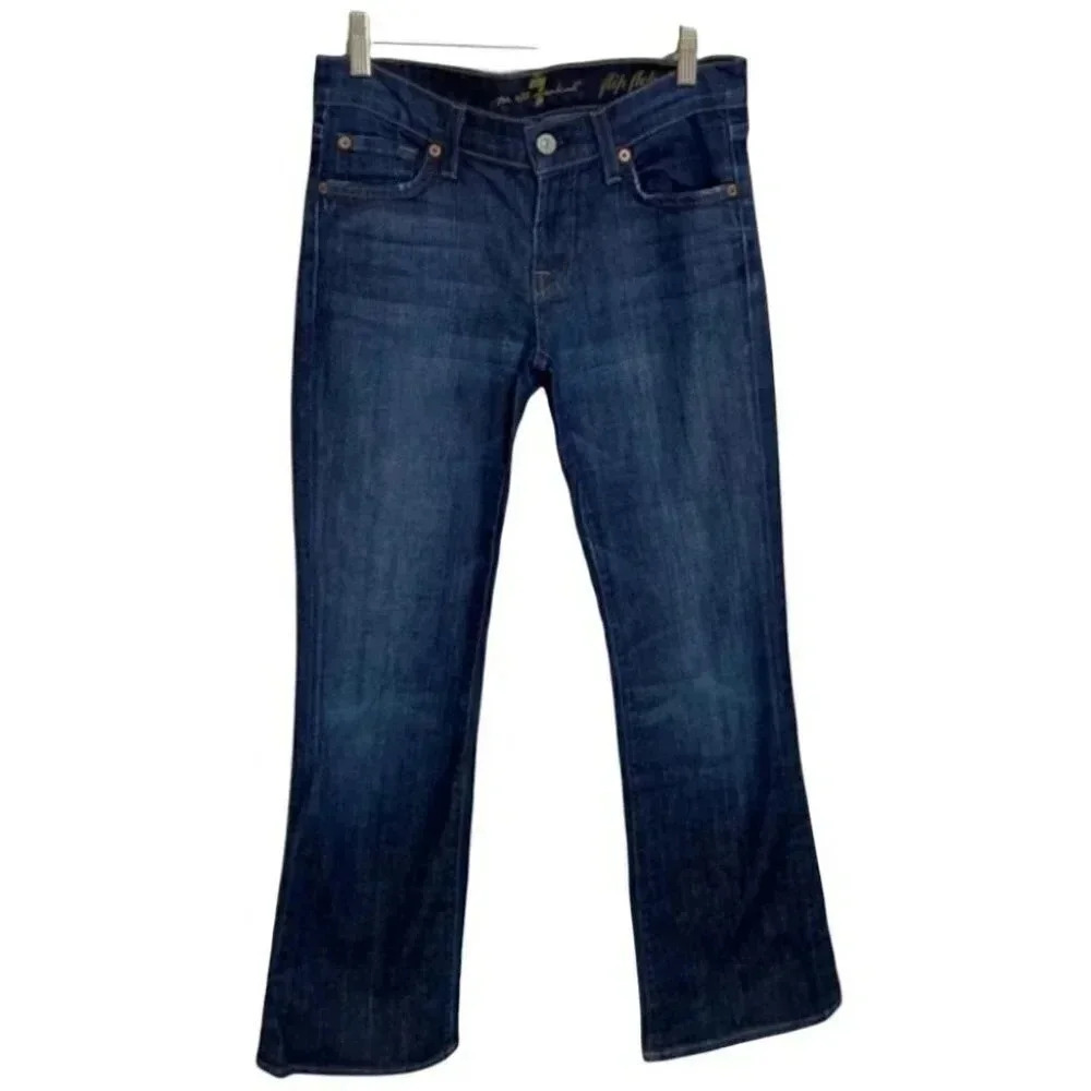 7 For All Mankind Flip Flop Jeans Size 26 Dark Wash Low Rise Bootcut U075SH080U
